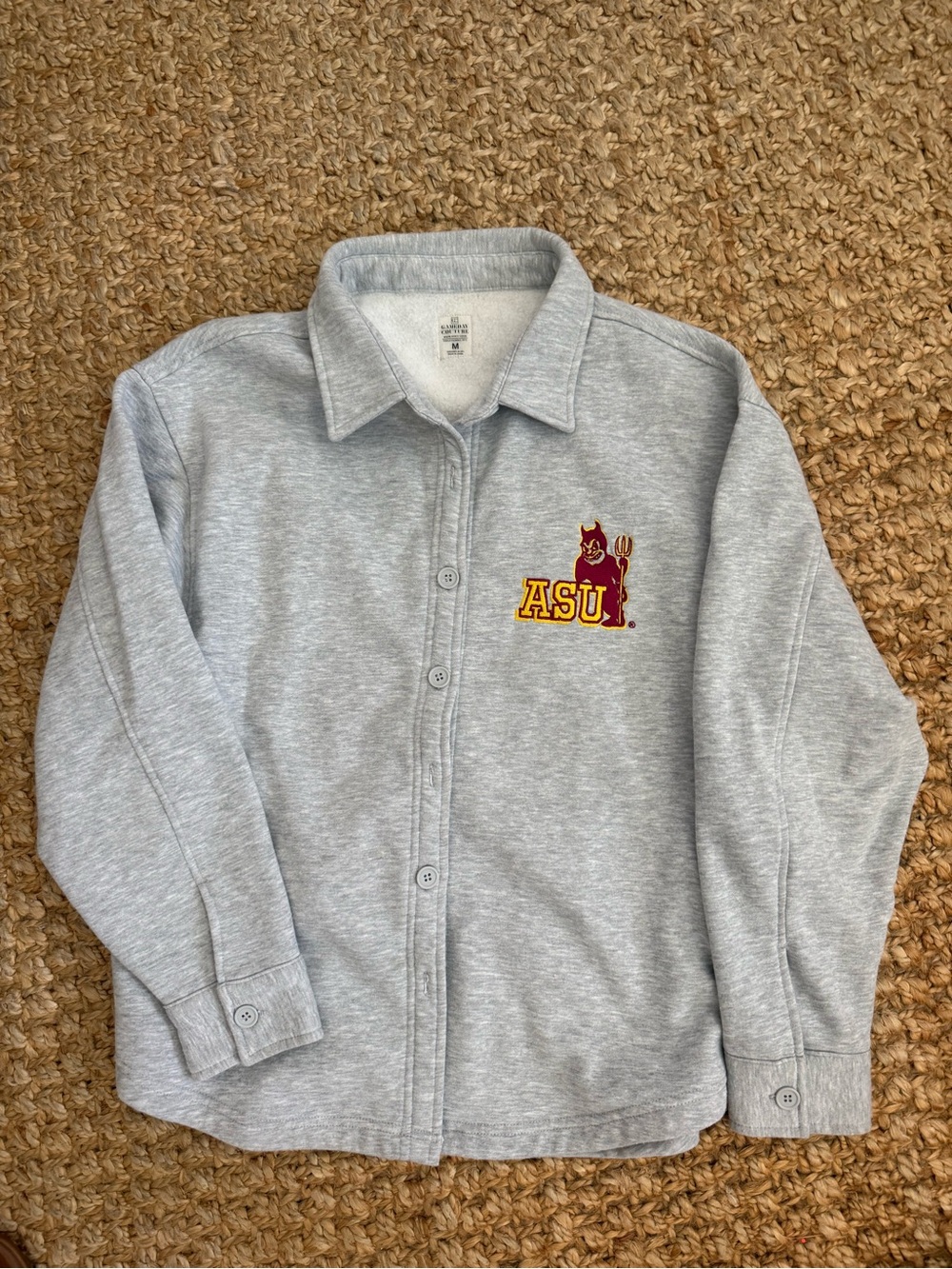 ASU Heather Gray Button-Up Jacket